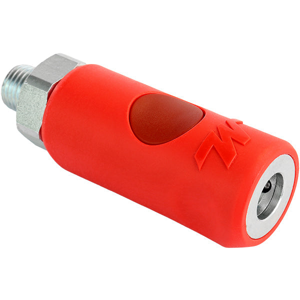 New M-Style Safety Push Button Air Coupler – 1/4" MNPT