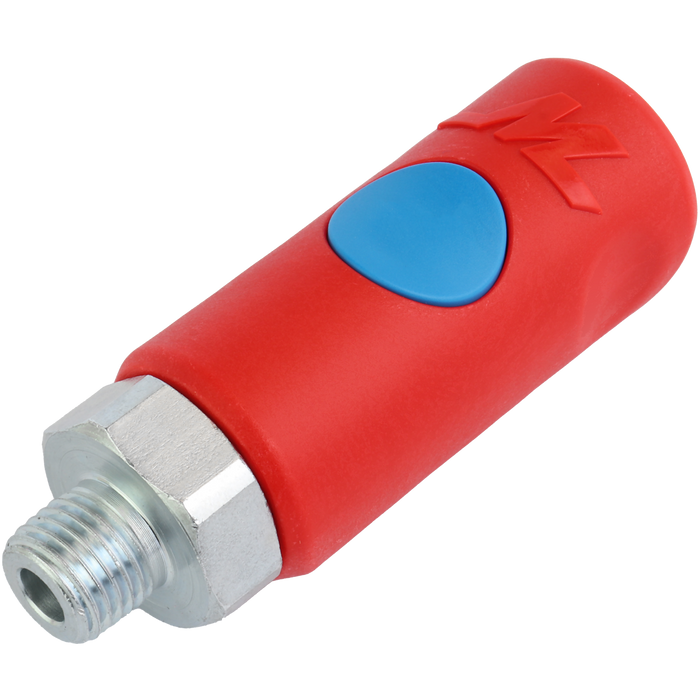 New T-Style Safety Push Button Air Coupler – 1/4" MNPT