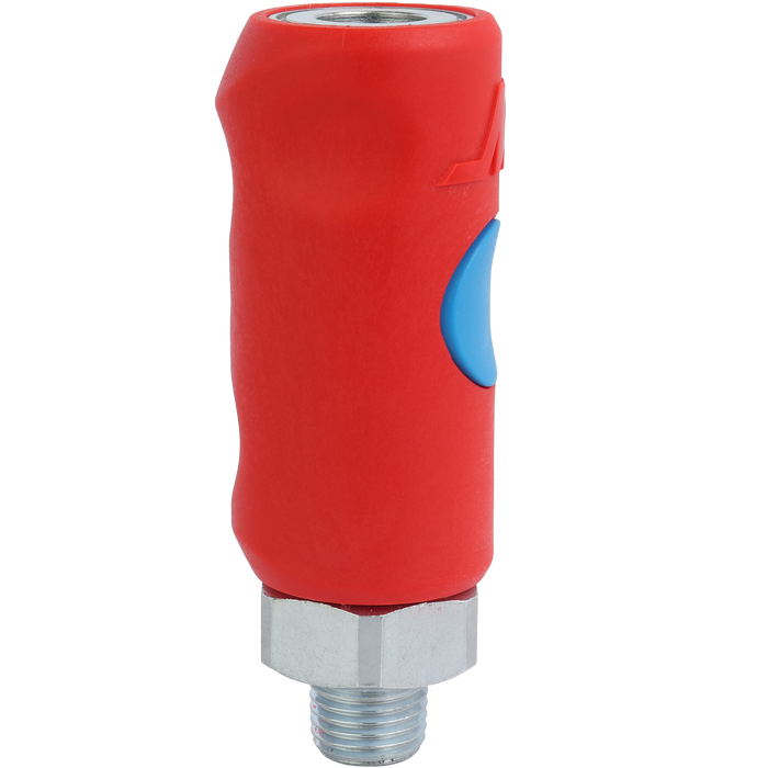 New T-Style Safety Push Button Air Coupler – 1/4" MNPT