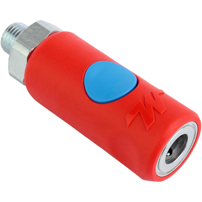 New T-Style Safety Push Button Air Coupler – 1/4" MNPT