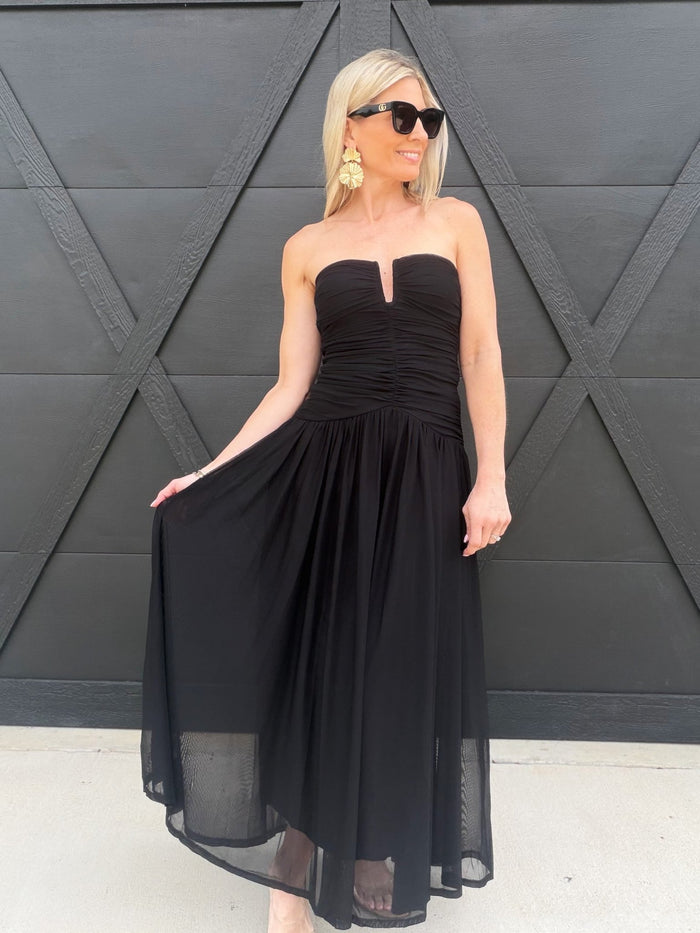 NIA Beverly Maxi Dress In Black - Infinity Raine