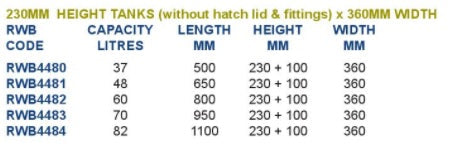 NUOVA RADE DIABLO UNIVERSAL TANKS 230mm HEIGHT TANKS - Bosuns Boat