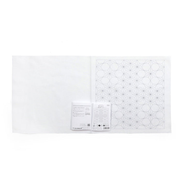 Olympus - Nagomi Collection "Asanoha" Cotton Sashiko Sampler Cloth - White