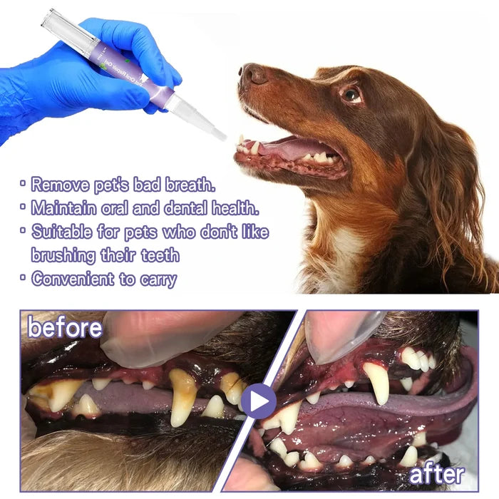 Pet Dental Cleaning Gel Pen for Dogs & Cats | Fresh Breath & Plaque Care