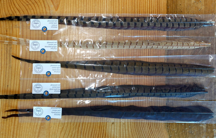 Spent Fly Fishing Products pheasant tail center pairs made in Montana, matched pheasant tail feathers with long workable fibers for fly tying nymphs, tails, and bodies