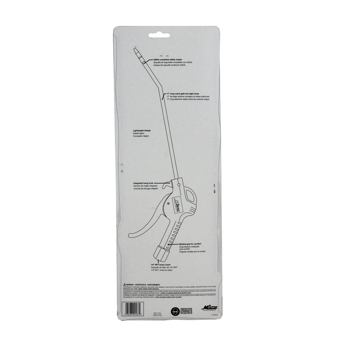 Pistol Grip Blow Gun, 10" Extended Reach Safety Tip (S-167)