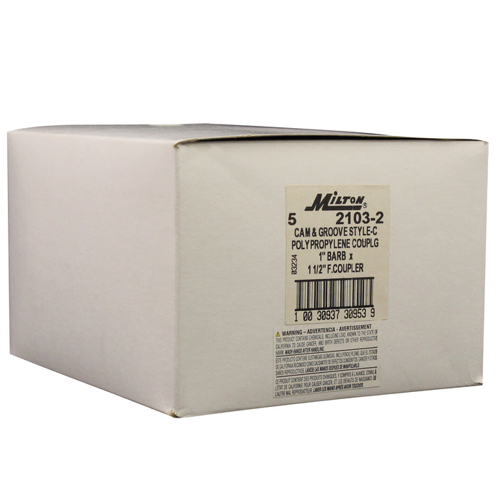 Polypropylene Hose Barb C-Style Cam and Groove Coupler