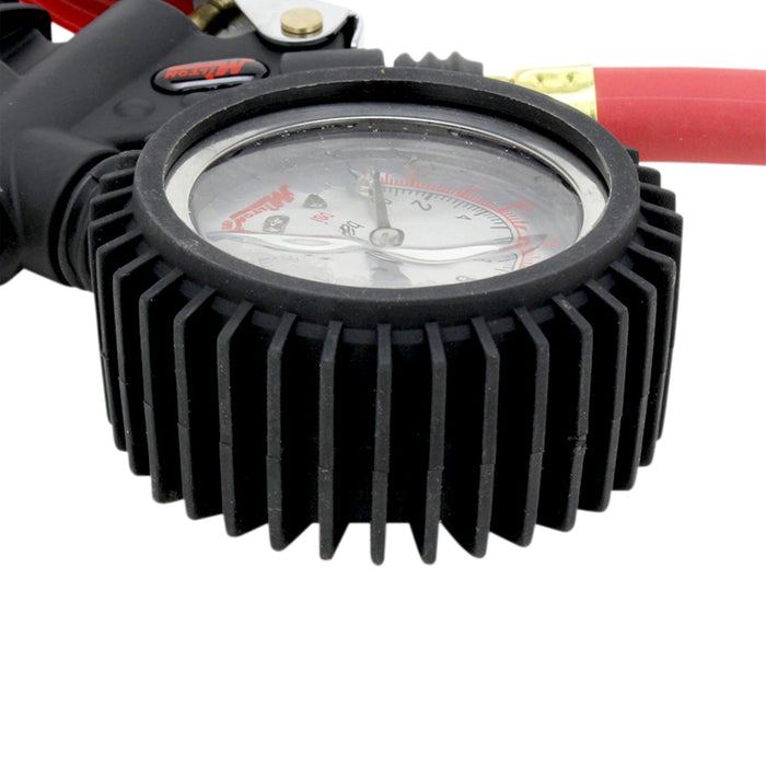 Pro Analog Tire Inflator/Pressure Pistol Grip Gauge, Ball Foot Air Chuck w/Clip, 36" Hose, 160PSI