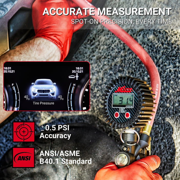 Pro Digital Tire Inflator/Pressure Pistol Grip Gauge, KWIK-CHANGE® Safety Chuck, 36" Hose