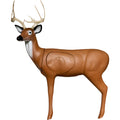 Deer-shaped target with brown body and white antlers on a white background