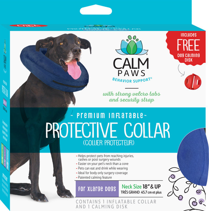 PROTECTIVE INFLATABLE COLLAR W/DOG CALMING DISK XL