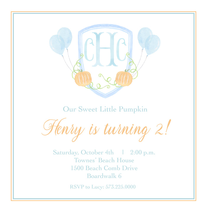 Pumpkin Crest Invitations