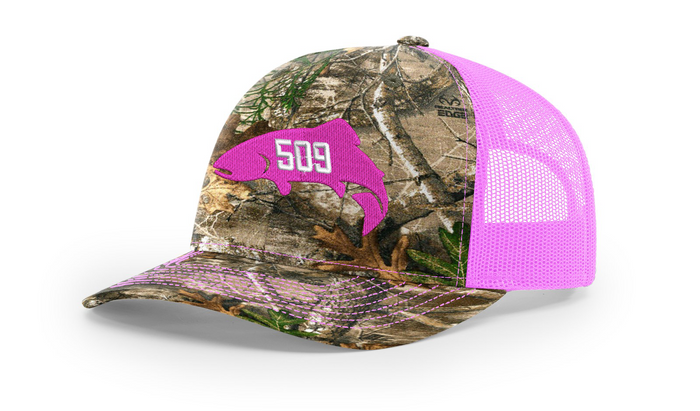 Embroidered Patch / Real Tree/Neon Pink