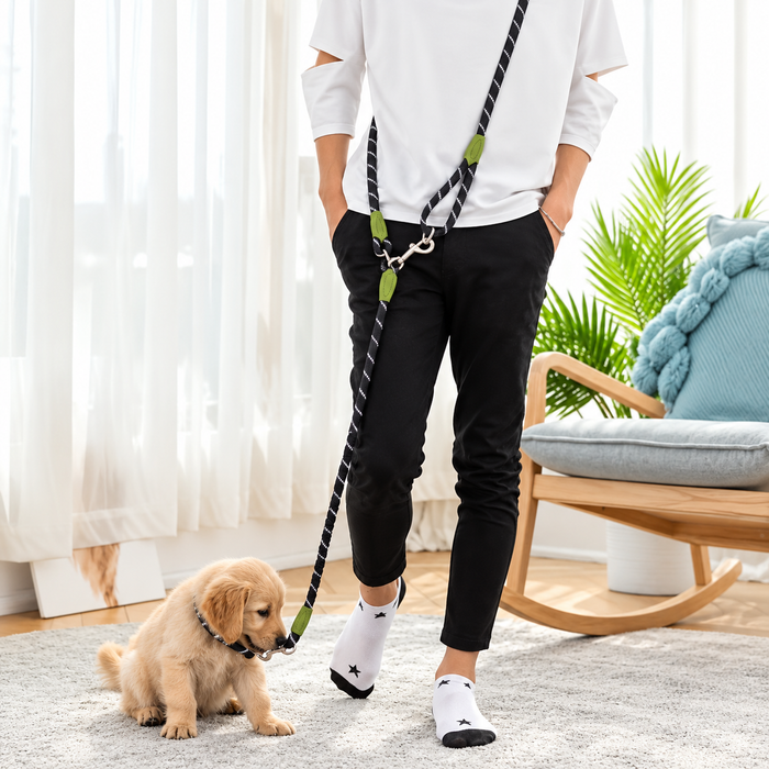 Reflective Hands-Free Dog Leash with Adjustable Bungee for Walking & Running