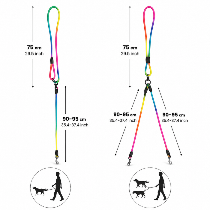 Reflective Hands-Free Dog Leash with Adjustable Bungee for Walking & Running