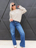Risen Slouchy Wide Leg Jeans In Dark - Infinity Raine