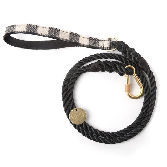 Rope Leash, Black and White Plaid [FINAL SALE]