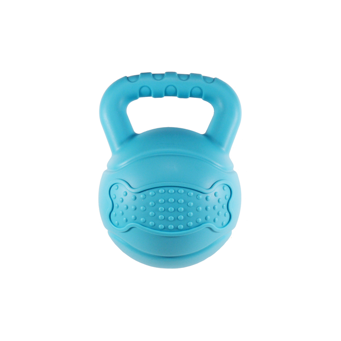 Rubber Squeaky Dog Ball Toy with Handle Durable Chew Fetch Toy