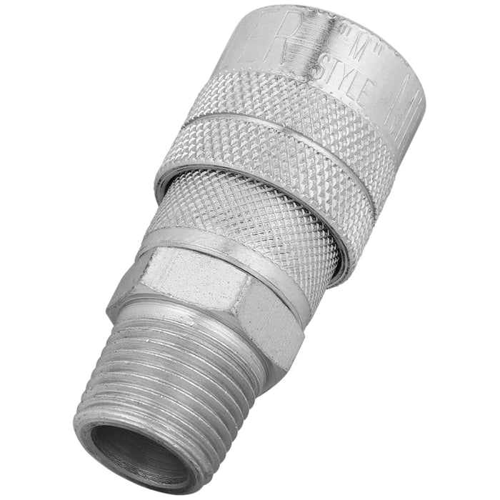 S-719ST - Milton® 3/8" Steel (M-STYLE®) Quick-Connect Steel Coupler, Male (Sold Individually)