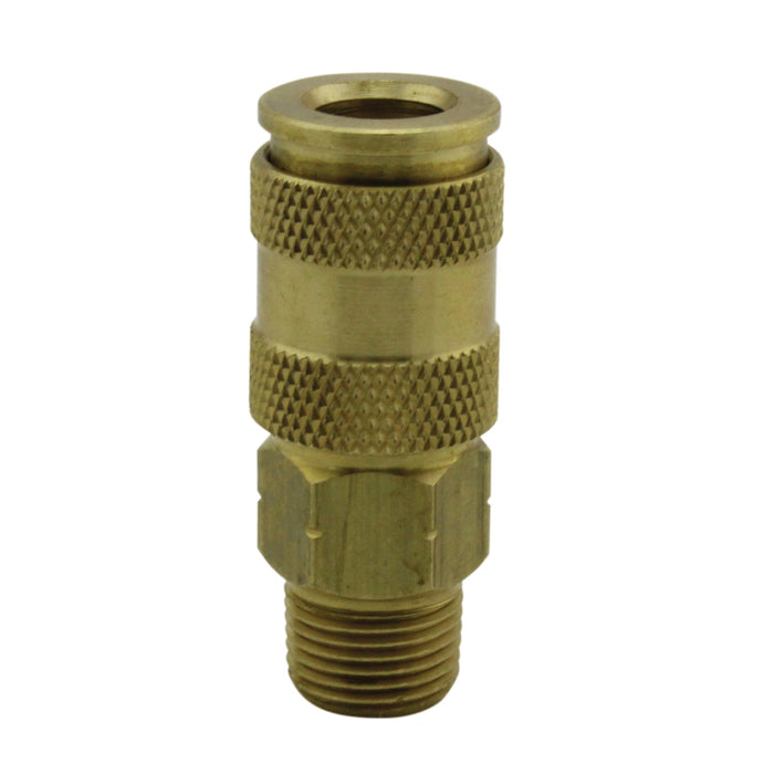 S-767W - Milton® 3/8" MNPT High Flow (V-Style) Quick-Connect Brass Coupler (Sold Individually)