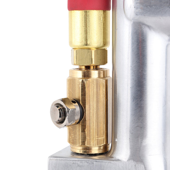 Service Station Tire Inflator and Air Pressure Gauge, Single Head Chuck, 1/4" NPT, 15" Rubber Hose, 10-160 PSI