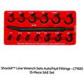 SHOCKIT® Line Wrench Socket Sets - Automotive/Hydraulic Line Fittings Removal 13-Piece Sae, 12-Piece Metric
