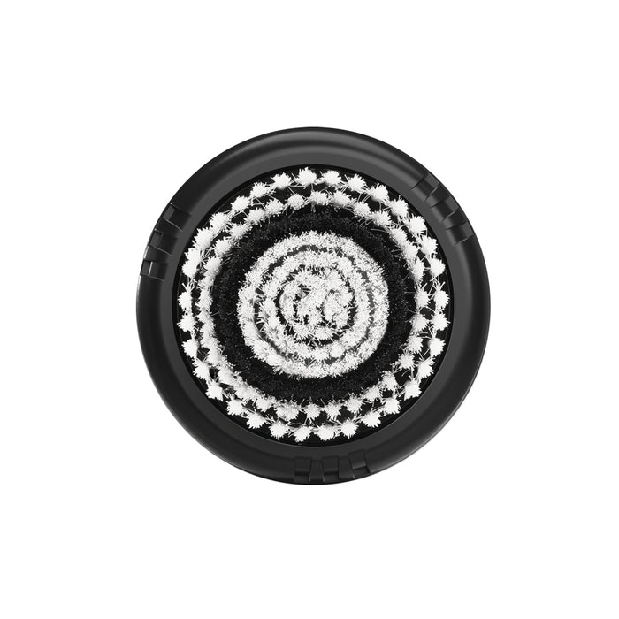 Top view of the Michael Todd Beauty Soniclear Face Brush (v.2) antimicrobial cleansing head with concentric black and white bristle rings, designed for daily facial cleansing and pore unclogging, set against a white background.
