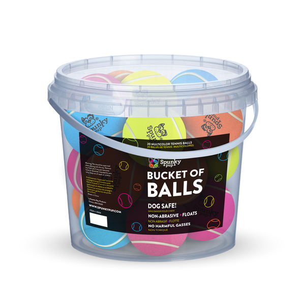 Spunky Pup Bucket of Tennis Balls - 24 pieces Dog Toy