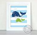 Striped Sea Life Collection - Unframed Print-B01CRT80JO-MuralMax Interiors