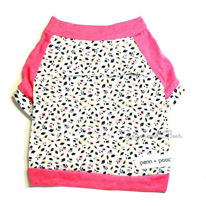 Deep Rose Dotty Floral (white base) / Small