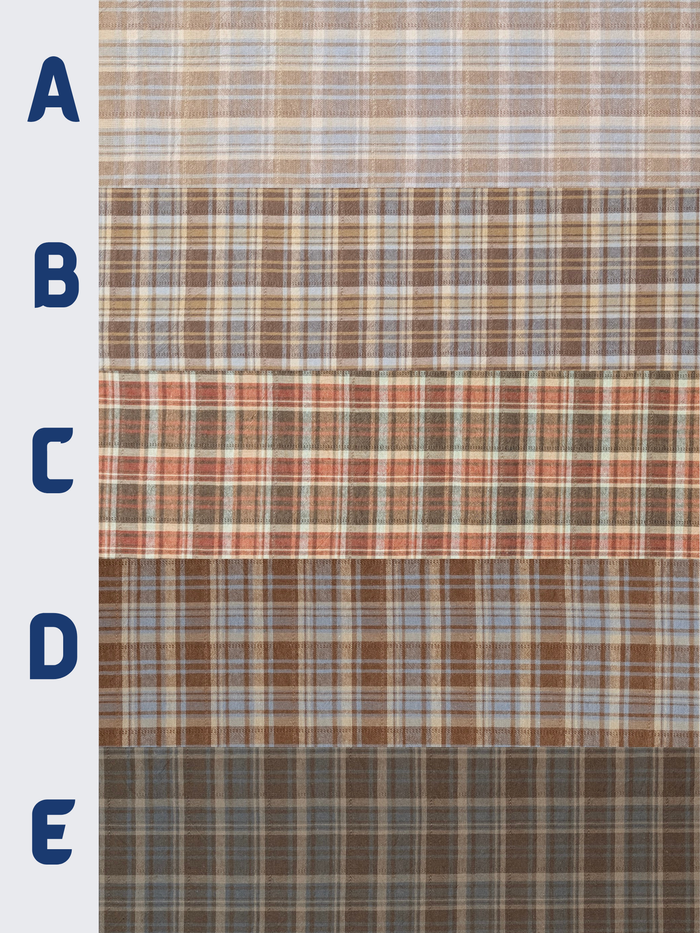 Textile Pantry - Madras Plaid Yarn Dyed Cotton Fabric - Brown & Red