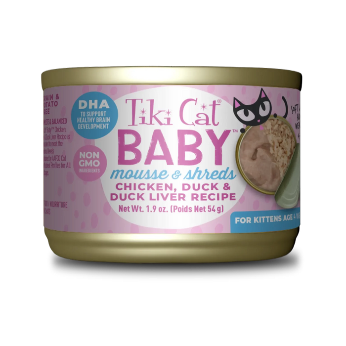 Tiki Cat® Baby Mousse & Shreds Chicken, Duck & Duck Liver Recipe