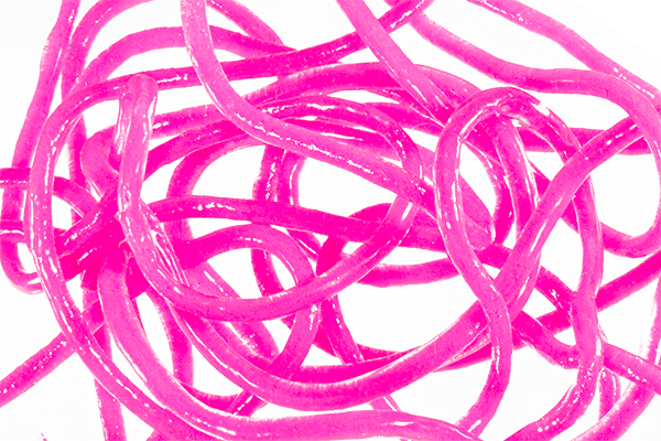 Pack of Trina’s Squirm Worm Material in soft, flexible strands for tying San Juan Worms and squirmy patterns.