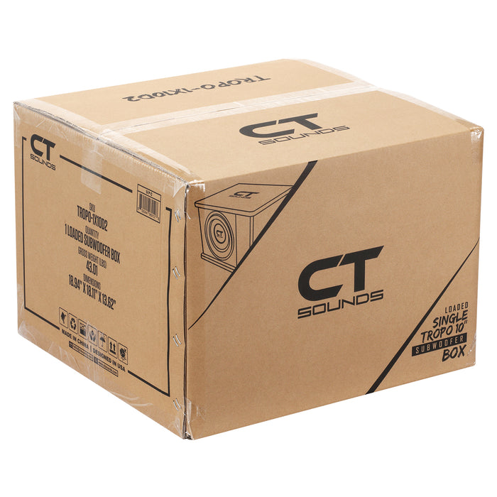 TROPO-1X10D2 // Single 10” 1300W Loaded Ported Car Subwoofer Box