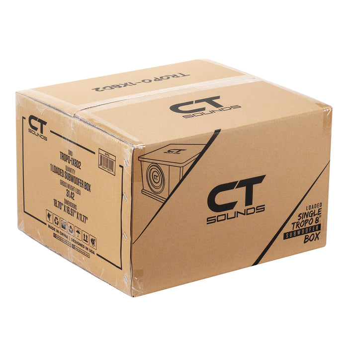 TROPO-1X8D2 // Single 8” 800W Loaded Ported Car Subwoofer Box