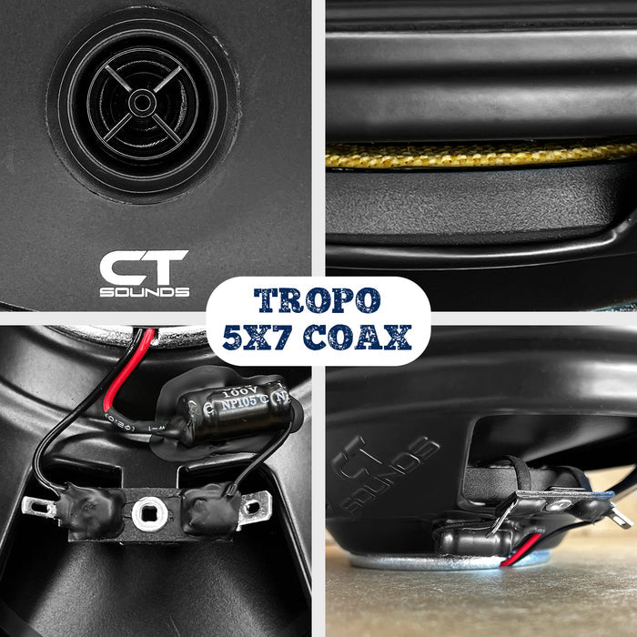 TROPO-5X7-COX // 60 Watts RMS 5x7" Shallow-Mount Car Speakers, Pair