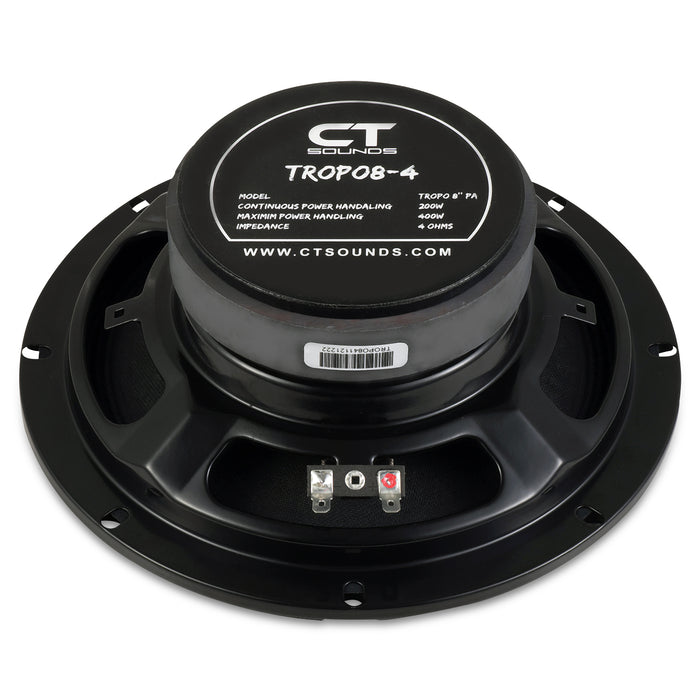 TROPO8-4 // 200 Watts RMS 8" Shallow Midrange Speaker