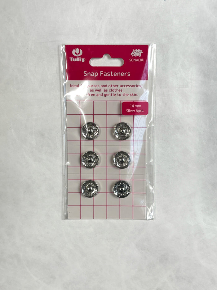 Tulip - "Sonaeru 備" Snap Fasteners Various Sizes 7mm to 21mm - Silver