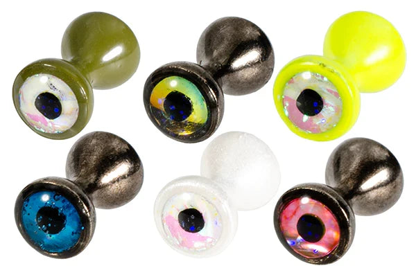 Montana Fly Company tungsten dumbbell eyes for fly tying, ultra-dense weighted eyes ideal for streamers and nymphs, providing fast sink rates, balanced profiles, and improved hook orientation.