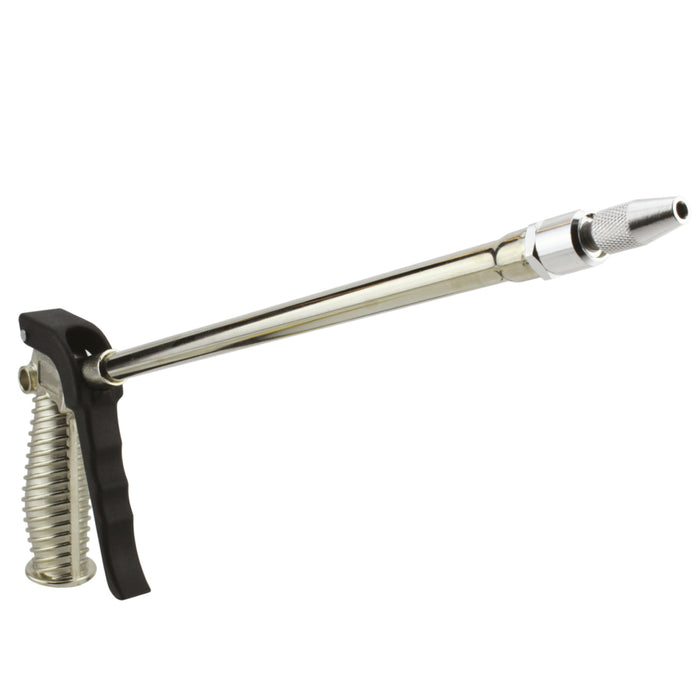 Turbo Pistol Grip Blow Gun - 10" Extended Reach and Adjustable Nozzle - 40 CFM - 230 Max PSI (S-182)