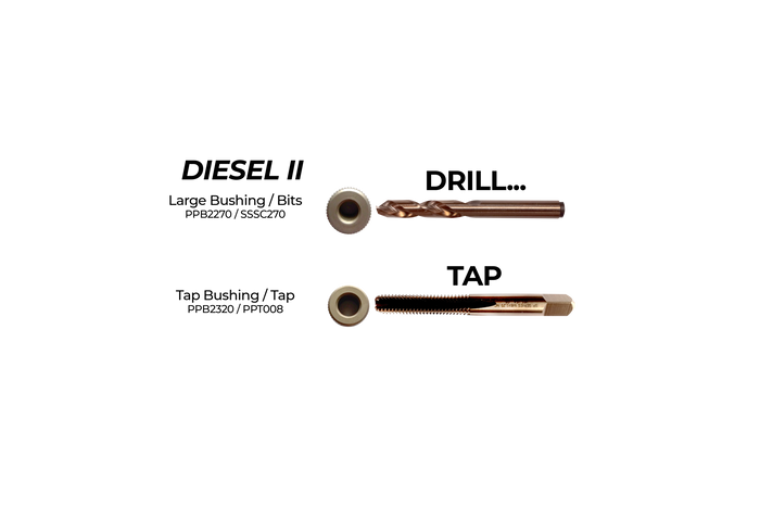 Upgrade Kit to Extractorless Broken Bolt Repair: Drill Bit, Bushing Tap ProKit - Gas/Diesel Engines
