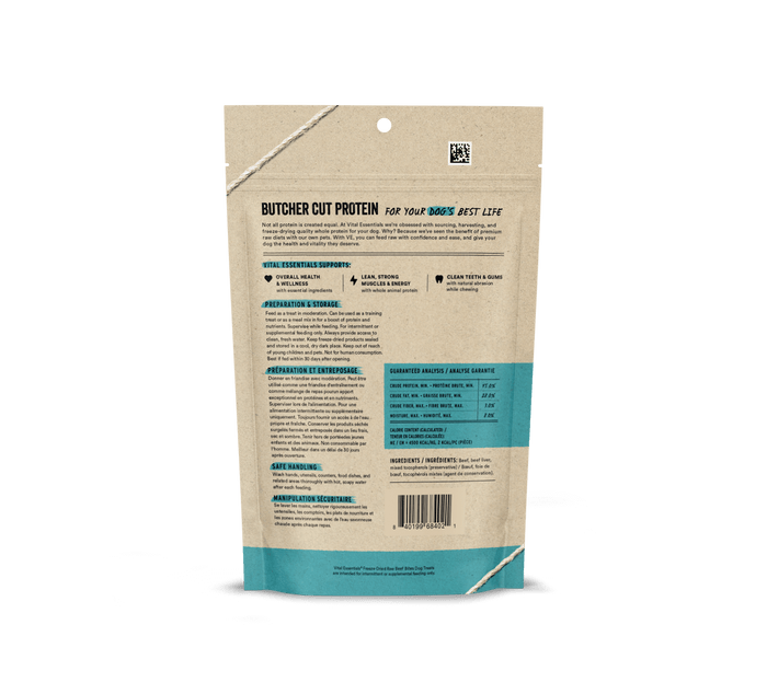 Vital Essentials Freeze Dried Raw Beef Bites Dog Treats