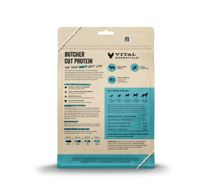 Vital Essentials Freeze-Dried Raw Beef Entrée Nibs Dog Food