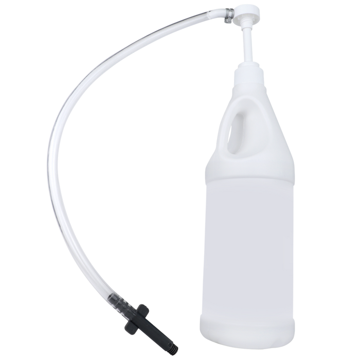 ZE1021 – Hand Pump for Quart Bottles with Plastic Hands-Free Adapter (28mm neck).