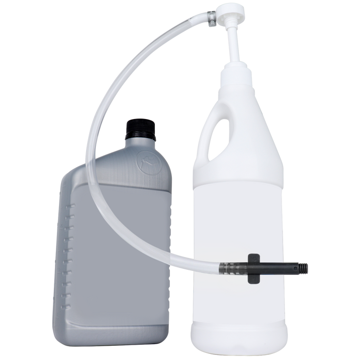 ZE1021 – Hand Pump for Quart Bottles with Plastic Hands-Free Adapter (28mm neck).