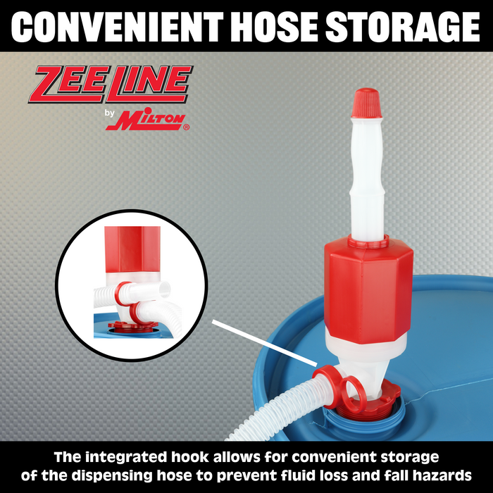 ZE369W - Polyethylene/Polypropylene Siphon Drum Pump with Hose (7 Gallons Per Minute)