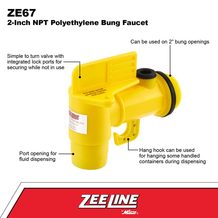 ZE67 - 2-inch Polyethylene Bung Faucet